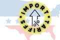 concept of increase in import tariffs with united states map in background Royalty Free Stock Photo