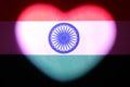 Heart shaped india flag. The concept of Indian love, patriotism and independence. Country symbol for design and illustration of Royalty Free Stock Photo