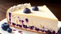 Indulging in the Blueberry Bliss on National Cheesecake Day.AI Generated