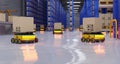 Concept industry 4.0 robotic Artificial Intelligence,Autonomous Robot AGV Automated guided vehicle,warehouse logistic,smart