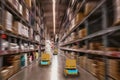 Concept industry 4.0 robotic Artificial Intelligence,Autonomous Robot of warehouse logistic,smart Automated delivery vehicle in