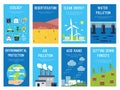 Concept infographic cards at ecology theme. Eco labels with place for your text