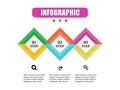 Concept infographics four bevel squares come together to present three steps. Vector design presentation business infographic Royalty Free Stock Photo