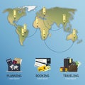 The concept of infographics for travel planning. Infographic element.