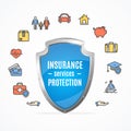 Concept Insurance Support Service. Vector