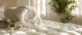 Concept Interiors, White Aesthetics, Minimalism, Serenity in White Cozy Minimalist Bedroom Detail