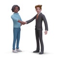 Concept of international cooperation. Black and white man shake hands Royalty Free Stock Photo