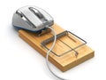 Concept of internet security. Computer mouse and mousetrap Royalty Free Stock Photo