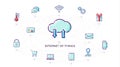 Concept Internet of things icon. Thin line flat design element fot IOT. Royalty Free Stock Photo