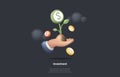 Concept of Investment And Capital Increase. Hand Is Holding Sprout Of Green Plant As a Symbol of Successful Investment Royalty Free Stock Photo