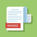 Concept of the invoiced document. Payment document. Vector illustration in a flat cartoon style. Isolated image.