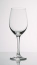 Isolated front view of an empty wine glass on white backdrop Royalty Free Stock Photo