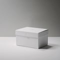 Isolated mockup of a white box on a purewhite backdrop Royalty Free Stock Photo