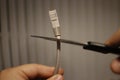 Concept  Photo Of Cutting Cable Cord Royalty Free Stock Photo