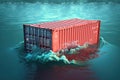 concept isurance Cargo ocean sea lost container cargo Shipping Royalty Free Stock Photo