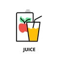 Concept of Juice icon, flat line design vector illustration Royalty Free Stock Photo