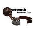 Concept on Juneteenth, Freedom day. Open shackles