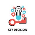 Concept of Key Decision icon, modern flat thin line design vector illustration