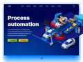 Concept of a landing page for process automation in a car factory Royalty Free Stock Photo