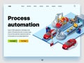 Concept of a landing page for process automation in a car factory Royalty Free Stock Photo