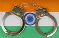 There are handcuffs on the flag of India.