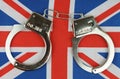 There are handcuffs on the UK flag.