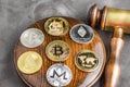 Concept law judge image for cryptocurrency