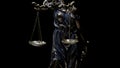 Concept of law practice with Statue of Lady Justice and scales. Roman Goddess Justitia personification of the moral force in judic Royalty Free Stock Photo