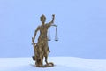 law, Themis and judicial gavel Royalty Free Stock Photo