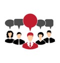 Concept of leadership, dialog speech bubbles Royalty Free Stock Photo