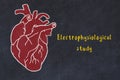 Concept of learning cardiovascular system. Chalk drawing of human heart and inscription Electrophysiological study Royalty Free Stock Photo