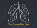 Concept of learning lung diseases. Chalk drawing of lungs with inscription Royalty Free Stock Photo