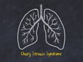 Concept of learning lung diseases. Chalk drawing of lungs with inscription Royalty Free Stock Photo