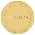 Concept of Libra new digital Cryptocurrency currency coin on isolated background