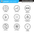 Concept Line Icons Set 13 Math Royalty Free Stock Photo