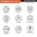 Concept Line Icons Set 10 Social sciences