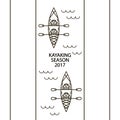 Concept of linear icons of kayaks