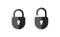Concept Lock Unlock vector icon. Flat icons for web and animation Royalty Free Stock Photo