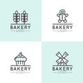 Concept Logo of Bakery, Mill, Bread Product, Store or Market, Isolated Symbols for Web and Mobile, Wheat Spike