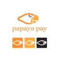 Concept logo template with papaya and money.