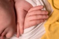 concept of love and family. hands of mother and baby closeup Royalty Free Stock Photo