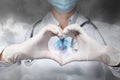 Concept of love and protection of the world by healthcare professionals Royalty Free Stock Photo