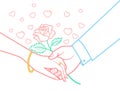 Icon hands lovers Valentine Day Royalty Free Stock Photo