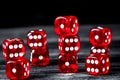 Concept luck - dice gambling on dark wooden background Royalty Free Stock Photo