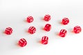 Concept luck - dice gambling on white background Royalty Free Stock Photo