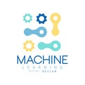 Concept of machine learning and artificial intelligence. Technology design template. Flat vector element for company Royalty Free Stock Photo