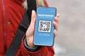Concept for Corona virus vaccination passport on mobile phone device to allow vaccinated people privileges