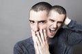 Concept of madness, schizophrenia, mad bipolar behavior and anxiety Royalty Free Stock Photo