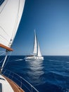 Majestic Sailing Yacht Gliding Through the Azure Waters.AI Generated