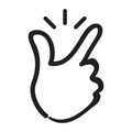 concept make flicking fingers. snap of the fingers icon. linear trend simple okey easy symbol